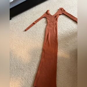 Hera Collection Terracotta Long Sleeve Maxi Dress